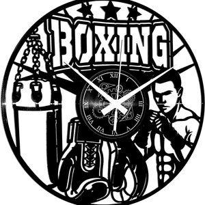 Orologio da Parete In Vinile - Boxe Boxing Pugile Pugilato Sport Idea Regalo