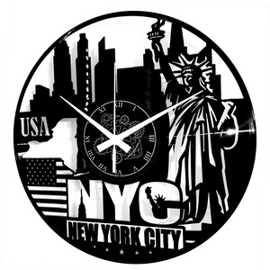 Orologio in Vinile da Parete Handmade - Città New York