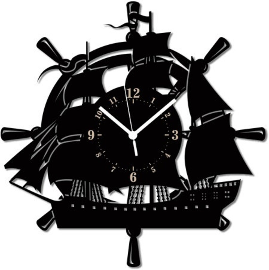 SAILING SHIP Boat Wall Clock Sea Idea Gift Wood Etsy