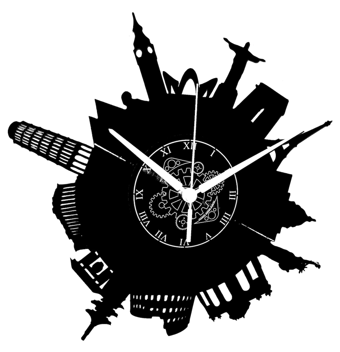 World Wall Clock Travel Travel Tour Monuments Etsy