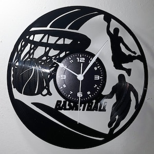 Vinyl Wall Clock Lp 33 Laps Handmade Vintage Gift Idea - Basket Sport NBA BASKETBALL BASKETBALL