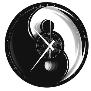 Orologio da parete Vinyl Clock - Idea Regalo Decorazione Yin Yang Boho Mandala Hamsa