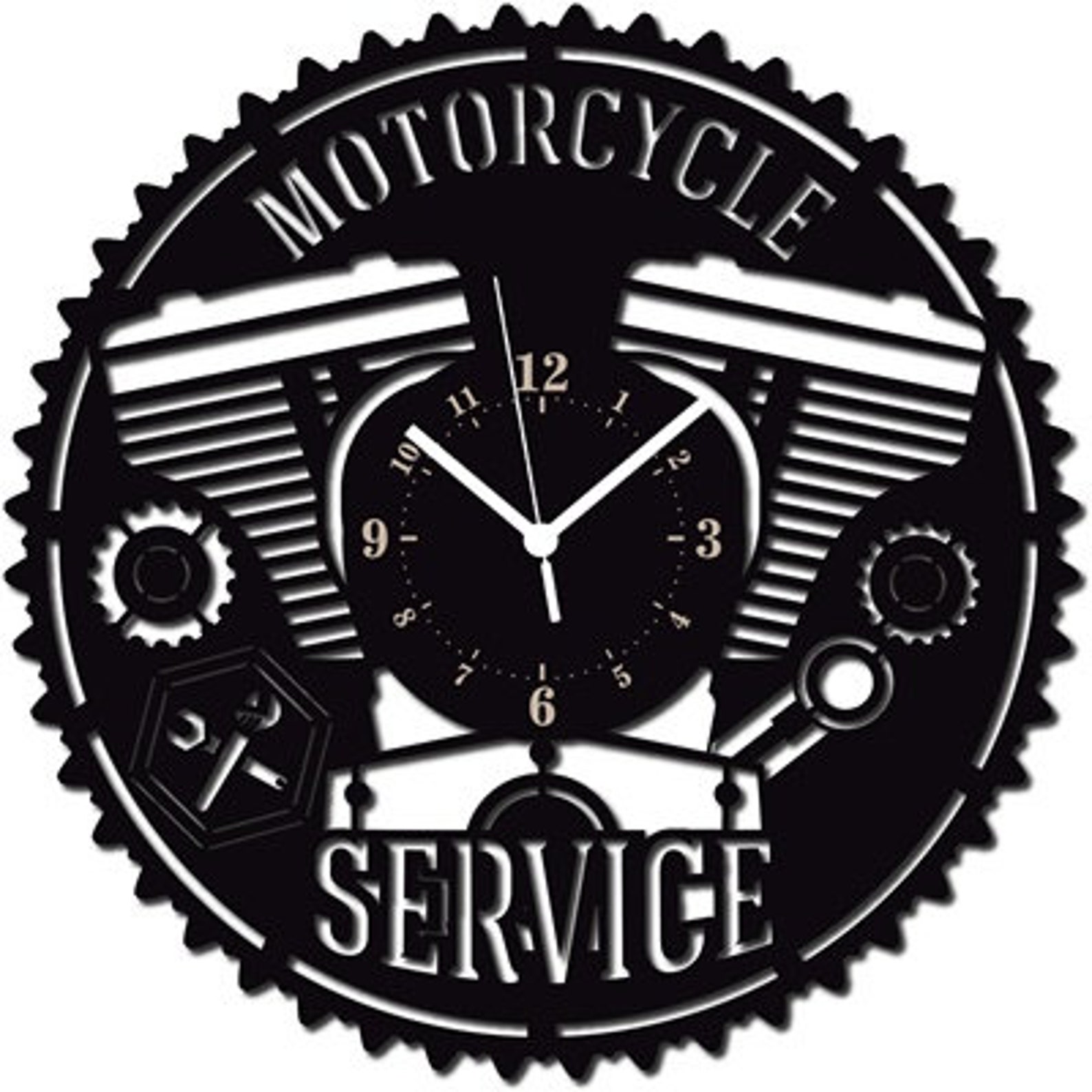 MOTORCYCLE SERVICE Wooden Wall Clock Mechanical Motorcycle Etsy
