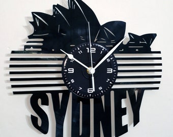 Vinyl Clock wall clock - City SIDNEY Australia