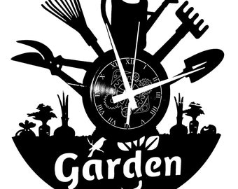 Garden Vinyl Wall Clock Garden Gardening Flowers
