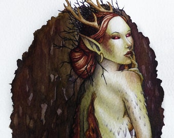 PACK of 10 Rot Earth Fairy Fantasy A6 Birthday Greeting CARD Dark Gothic Nature Elf Fae Sidhe Lady Pagan Wiccan Eco Biodegradable Painting