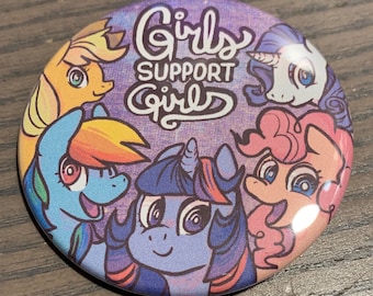 Girls Support Girls - MLP Fan Art Button