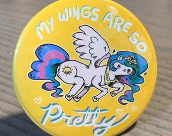 Pretty Wings - 2.25" Parody MLP Button