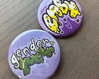 Enby and Genderqueer - 2.25" LGBTQ Buttons