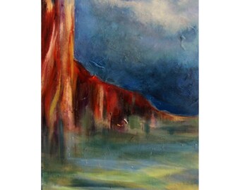Original  20" X 16"  acrylic landscape painting on canvas with painted edge. Title-"Just Breathe". by Laura Koppes. Ready to hang