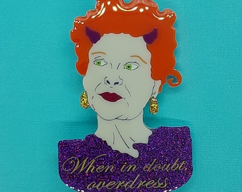 Vivian Handmade Acrylic Brooch in Purple Glitter
