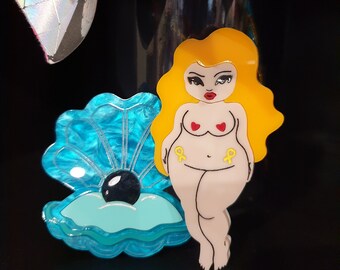 Endometriosis Goddess - light latte skin - acrylic brooch