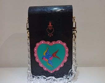 Blue Bird Handmade Acrylic Handbag