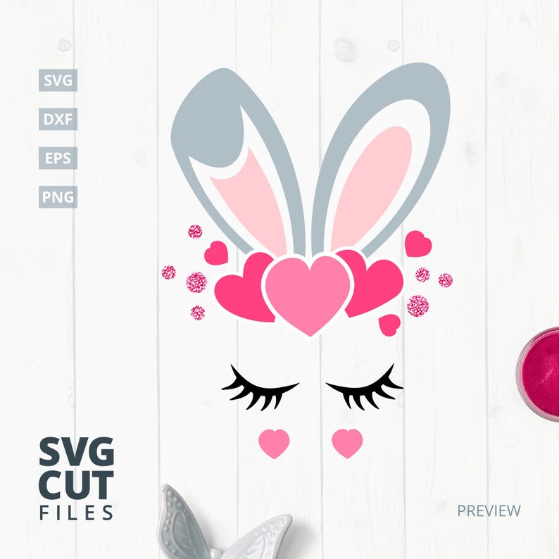 Download Valentine Bunny SVG Cut File svg dxfeps png valentine | Etsy