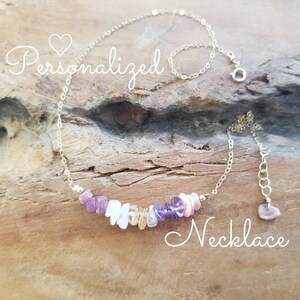 Familie ketting, moeder ketting, gepersonaliseerde ketting, aangepaste familie ketting, ruwe stenen ketting, bestfriend ketting, gepersonaliseerde armband