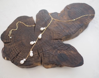 Real Pearl Y Necklace, Wedding Y Necklace, Pearl Jewelry Set, Bridesmaid Necklace, Bridal Necklace, Pearl Necklace, Pearl Earrings,