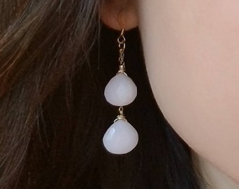 Pendientes de ópalo genuinos, pendientes de ópalo rosa, pendientes colgantes de ópalo, conjunto de joyas de ópalo, pendientes de piedra de nacimiento de octubre, regalo de cumpleaños de octubre,