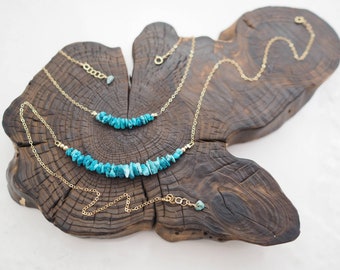 Raw Turquoise Necklace, December Birthstone Necklace, Birthstone Necklace, Raw Stone Necklace, Turquoise Necklace, Natural Crystal Necklace