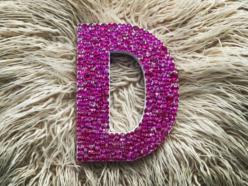 Mixed Pink Embellished Wooden Letter Customizable Rhinestone Etsy