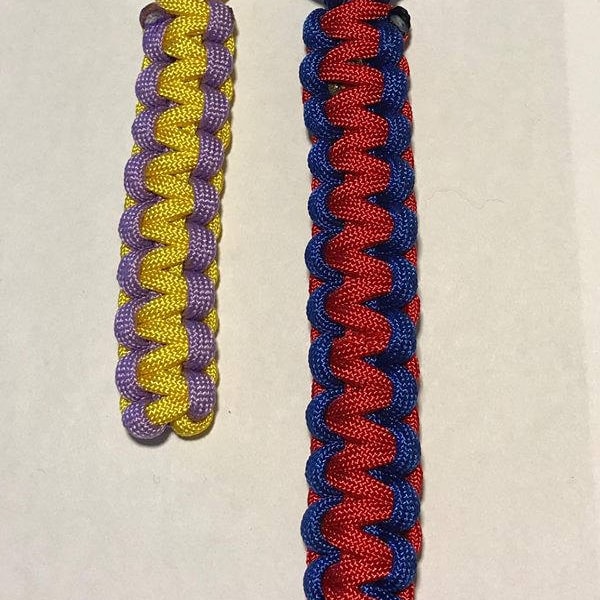 Survival Handmade Paracord Woven Keychain -  4 1/2 inches, you pick your colors