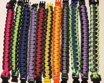 Handmade Multicolored Paracord Survival Bracelet: Custom Woven Rope