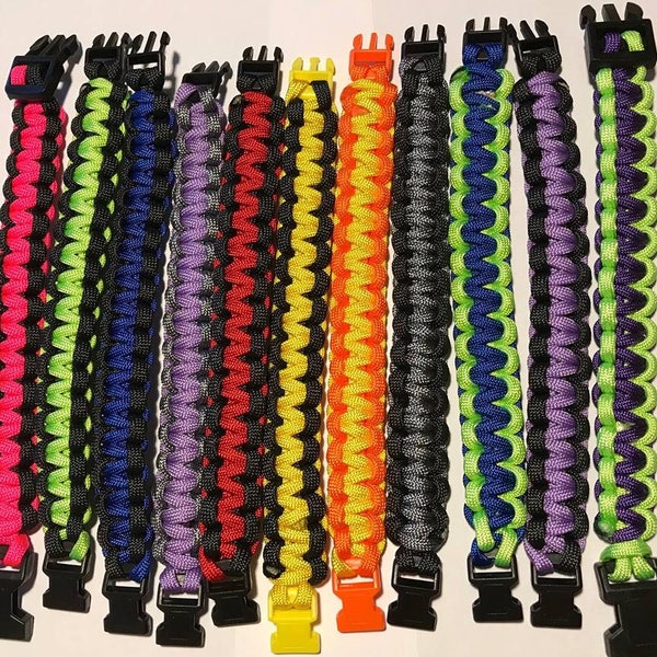 Multicolored Paracord Handmade Woven Survival Bracelets, pick your colors, rope bracelet, woven bracelet