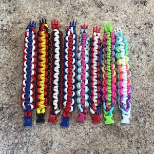 Tri-color Paracord Handmade Woven Survival Bracelets, pick your colors 3 colors, rope bracelet, woven bracelet