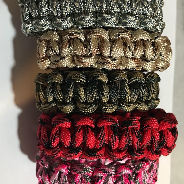Camo Paracord Survival Bracelet, You Pick Your Camo color, Handmade woven bracelet, rope bracelet