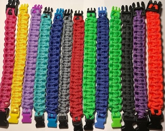 Handmade Woven Paracord Survival Bracelet - Custom Color