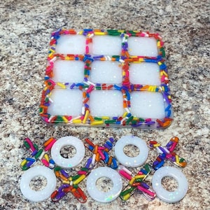 Candy Tic Tac Toe Game, Board Game, Game Night, Travel Game, Coffee Table Game, XO, Family Games, Puzzle Game, Housewarming Gift,sprinkles