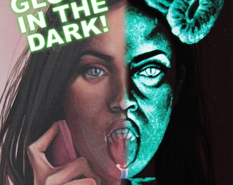 Glow in the Dark Print “Jennifer's Body” Hand Embellished, Limited Edition Art