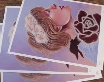 Taylor Swift "Lover Era" Glitter Print Hand Embellished, Limited Edition Art