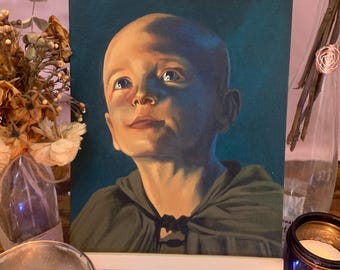 Original Art Aegon "Egg" Targaryen V from HBO's A Knight of the Seven Kingdoms - Acrylic Portrait Study of Dexter Sol Ansell