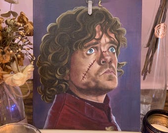 Original Art Tyrion Lannister from HBO's Game of Thrones - Acrylic Portrait Study of Peter Dinklage