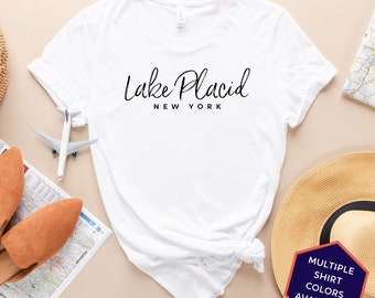 Lake Placid New York Custom T-Shirt | Lake Placid NY Travel Tee Shirt | New York Vacation Souvenir Tshirt | Personalized Gifts