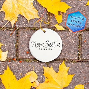 Nova Scotia Canada Custom Christmas Ornament | Personalized Nova Scotia Souvenir | Vacation Travel Decoration | Housewarming Gift