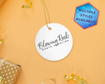 Blowing Rock North Carolina Custom Christmas Ornament | Personalized Blowing Rock NC Souvenir | Travel Decoration | Housewarming Gift