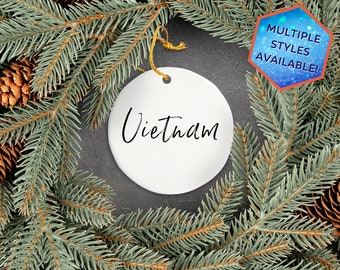 Vietnam Custom Christmas Ornament | Personalized Vietnam Souvenir | Asia Vacation Travel Decoration | Housewarming Gift