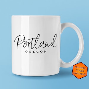 Portland Oregon Custom Coffee Mug | Personalized Portland OR Souvenir | Travel Gift | Choose from White, Black, Two-Tone