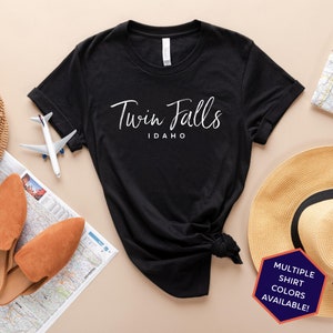 Twin Falls Idaho Custom T-Shirt | Twin Falls ID Travel Tee Shirt | Idaho Vacation Souvenir Tshirt | Personalized Gifts