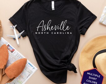 Asheville North Carolina Custom T-Shirt | Asheville NC Travel Tee Shirt | North Carolina Vacation Souvenir Tshirt | Personalized Gifts