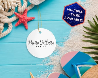 Puerto Vallarta Mexico Custom Christmas Ornament | Personalized Puerto Vallarta Souvenir | Vacation Travel Decoration | Housewarming Gift