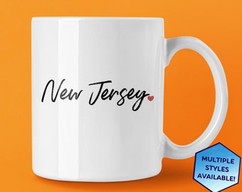New Jersey Custom Coffee Mug | Personalized NJ Souvenir | Vacation Travel Gifts | Housewarming Gift | Choose from White, Black, Two-Tone