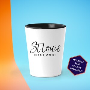 St Louis Missouri Custom Shot Glass Set | Personalized St Louis MO Souvenir Barware | Vacation Travel Gifts | Bachelorette Party
