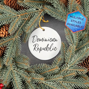 Décoration de Noël personnalisée de la République dominicaine | Souvenir personnalisé de la République dominicaine | Décoration de voyage de vacances | Cadeau de pendaison de crémaillère