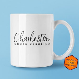 Charleston South Carolina Custom Coffee Mug | Personalized Charleston SC Souvenir | Travel Gift | Choose from White, Black, Two-Tone