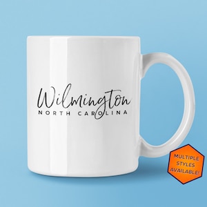 Wilmington North Carolina Custom Coffee Mug | Personalized Wilmington NC Souvenir | Travel Gift | Choose from White, Black, Two-Tone