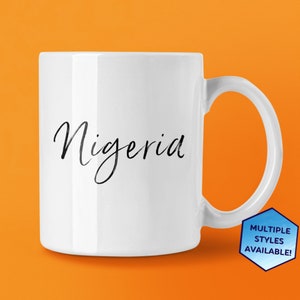 Nigeria Custom Coffee Mug | Personalized Nigeria Africa Souvenir | Vacation Travel Gifts | Choose from White, Black, Two-Tone