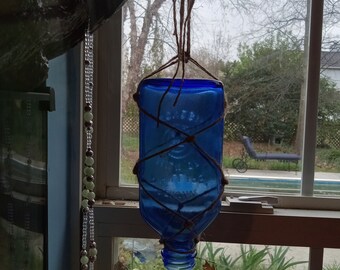 Vintage Blue Bottle Spirit Trap