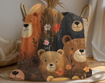 Niedliche Braunbären Kuscheldecke, Bären-Liebhaber-Kinderzimmer-Deko, Cabin Woods Decke, Geschenk für Tierliebhaber, Warm